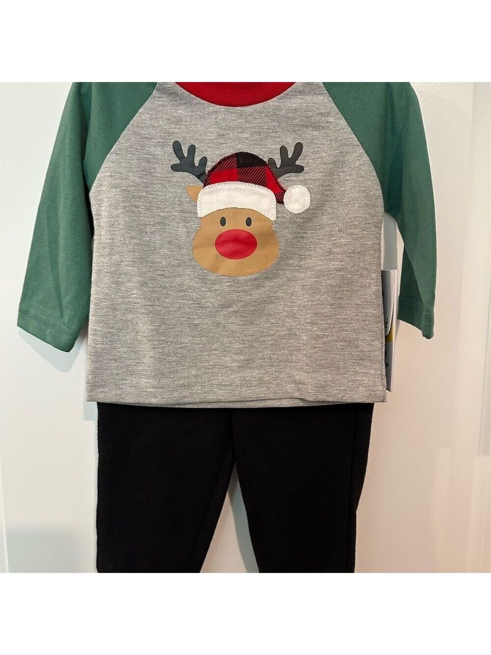 Planet Cotton Unisex Newborn Reindeer Holiday 2 Pc Set Top & Pants Newborn